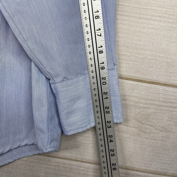 Tem Tex Western Shirt Mens 2XL Blue Micro Stripe Pearl Snap Pockets Cowboy Vtg - Picture 10 of 10